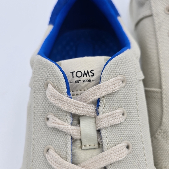 NWT TOMS Men's Leandro Brich/Admiral Blue Canvas/Pig Nubuck Lace-up Sneakers, 12 - Picture 5 of 16
